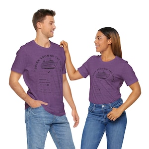 Virgin Resilient Lady Bar Crawl Shirt - Drink Around the Ship Cruise Tee - HEATHER Pink, Purple & Gold Options - BLACK Text - Bella+Canvas