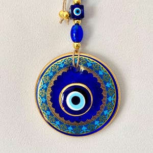 Blue Evil Eye Wall Hanging: Turkish Nazar Protection Charm