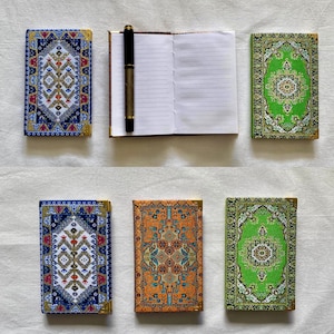 Turkish Kilim Notebook,Fabric Journal,Pocket Size Notebook,Travel Diary,Handmade Turkish Gift,Unique Cultural Souvenir,Bohemian Notebook