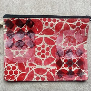 Hand Painted Floral Pencil Pouch: Multipurpose Accessory Bag