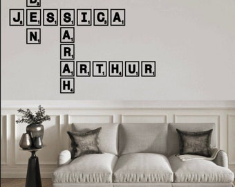 Family wall art  - letter/scrabble tiles