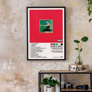 Kanye West My Beautiful Dark Twisted Fantasy Album Cover Wall Art