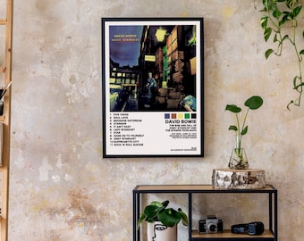 Póster artístico de la pared de la portada del álbum de David Bowie, el ascenso y la caída de Ziggy Stardust y las arañas de Marte