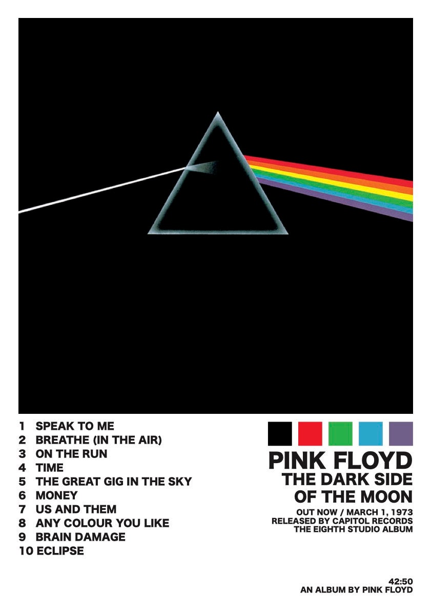 Pink Floyd the Dark Side of the Moon Album Cover Wall Art - Etsy