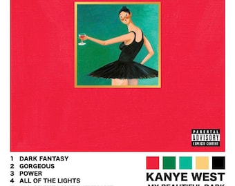 Kanye West My Beautiful Dark Twisted Fantasy Album Cover Wall Art