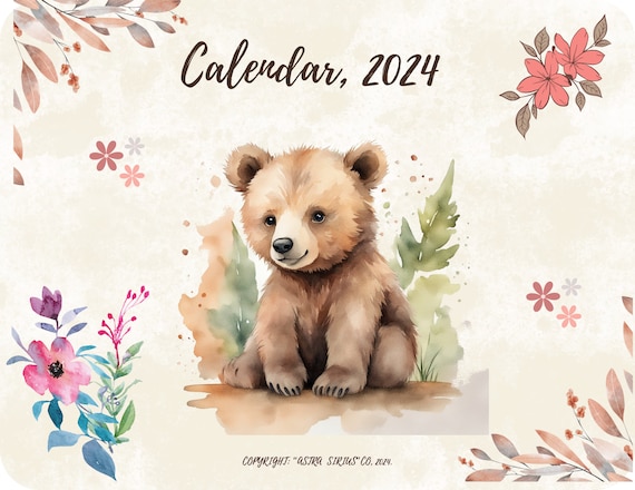 Calendrier 2024 Animaux sauvages