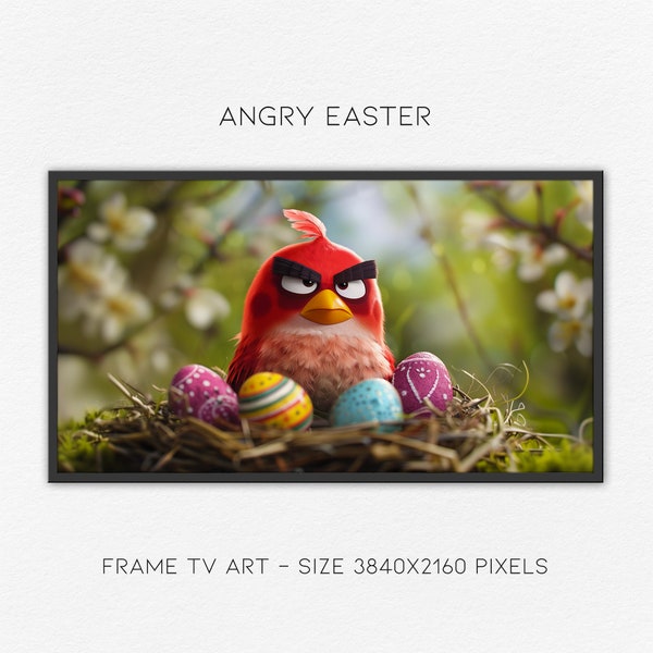 Pâques en colère | Cadre décoratif pour téléviseur Samsung I | Angry Birds | Pâques | Printemps | Humour | Rouge | Fan art | jeu | Art mural | Jeu vidéo | LG | LTC