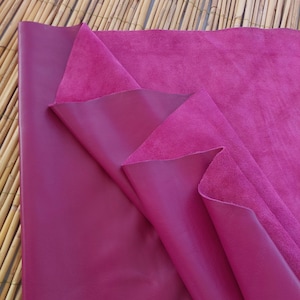 Fuchsia Very Soft Nappa Calfskin Leather, Upholstery Cowhide, Genuine Natural Full Grain  Hide, Crafts, Diy, Cut And Sew Cowhide Leather