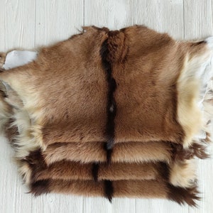 Genuine Exotic Goat Hide Throw Hair On, Natural Goatskin Fur, Tanned Baby Goat Pelt Rug, Luxury Home Floor Decor, Silky Touch Pelt image 10