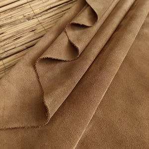 High Quality Genine Tan Brown SUEDE Cowhide, Calf Split Velour Suede 1,4mm- 3,5oz For Leather Goods And Garment, Natural Nap Sotf Suede