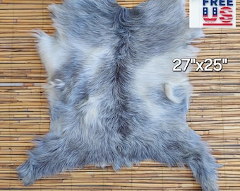 Natural Goat Hide Rug: Exotic Hair On Pelt, Decorative Chair Pad