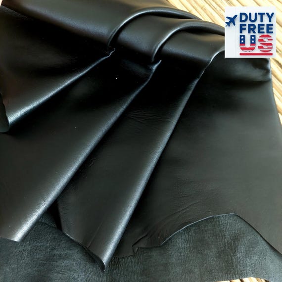 Black Lambskin Lining Leather: Soft, Smooth 1mm Sheepskin Hide