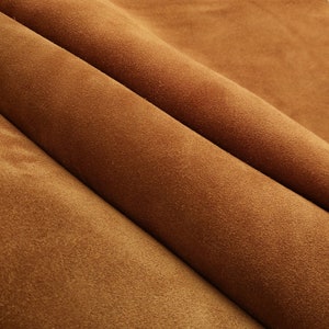 Premium Lux SUEDE Leather, Tan Cow Split Velour Suede 3.5-4 oz For Leather Goods And Garment, Natural Nap Sotf Suede Leather Hide For Sewing image 2