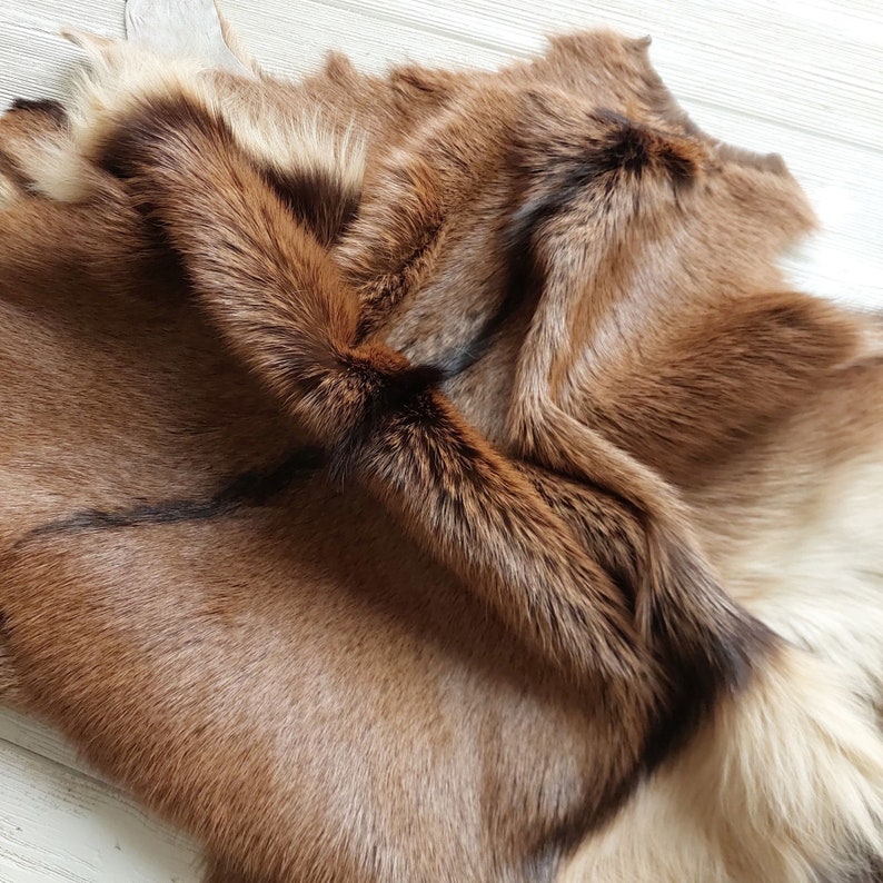 Genuine Exotic Goat Hide Throw Hair On, Natural Goatskin Fur, Tanned Baby Goat Pelt Rug, Luxury Home Floor Decor, Silky Touch Pelt image 8