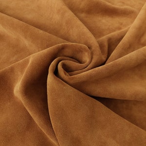 Premium Lux SUEDE Leather, Tan Cow Split Velour Suede 3.5-4 oz For Leather Goods And Garment, Natural Nap Sotf Suede Leather Hide For Sewing image 8