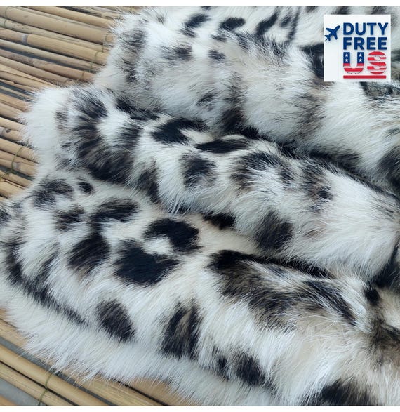 Snow Leopard Print Rabbit Fur Plate: Sewing, Crafts, Upholstery (47.2x23.6")