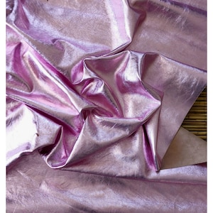 Metallic Pink Printed Calfskin, Genuine High Quality Leather, Perfect Calfskin For fashion Accessories, Handbags, And Statement Garments