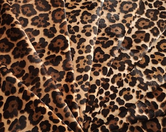 Luxury Leopard Print Pony Calfskin Hair On Hide, Genuine Exotic Animal Print Leather