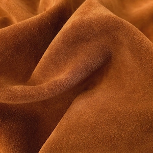 Premium Tan Cowhide SUEDE Leather, Calf Split Velour Suede 4  oz For Leather Goods And Garment, Natural Nap Soft Suede Leather Hide Sewing