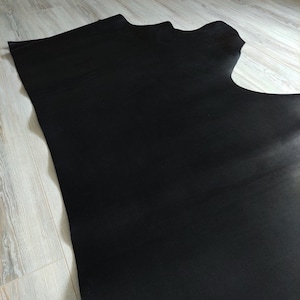 Black Cowhide Leather Vegetable Tanned Full Hide First Grade, Full Grain Thick 5 oz Smooth Leather For Crafting, Full / Half Hide, image 2
