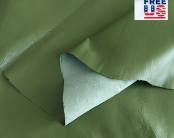 Luxury Green Nappa Sheep Leather Hide: Soft Full Grain Sheepskin, 1mm Thick