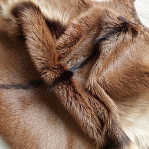 Genuine Exotic Goat Hide Throw Hair On, Natural Goatskin Fur, Tanned Baby Goat Pelt Rug, Luxury Home Floor Decor, Silky Touch Pelt image 2