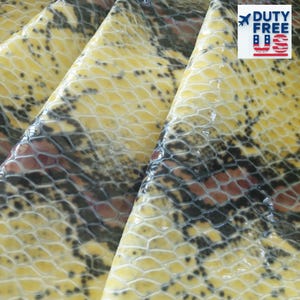 Exotic Python Embossed Calfskin Leather, Exotic Snake Leather For Crafts, Real Calfskin Python Print, Embossed Leather Hide