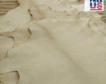 Vegetable Tanned Sheepskin Leather: Natural Chrome-Free Hide, 9-12 sqft
