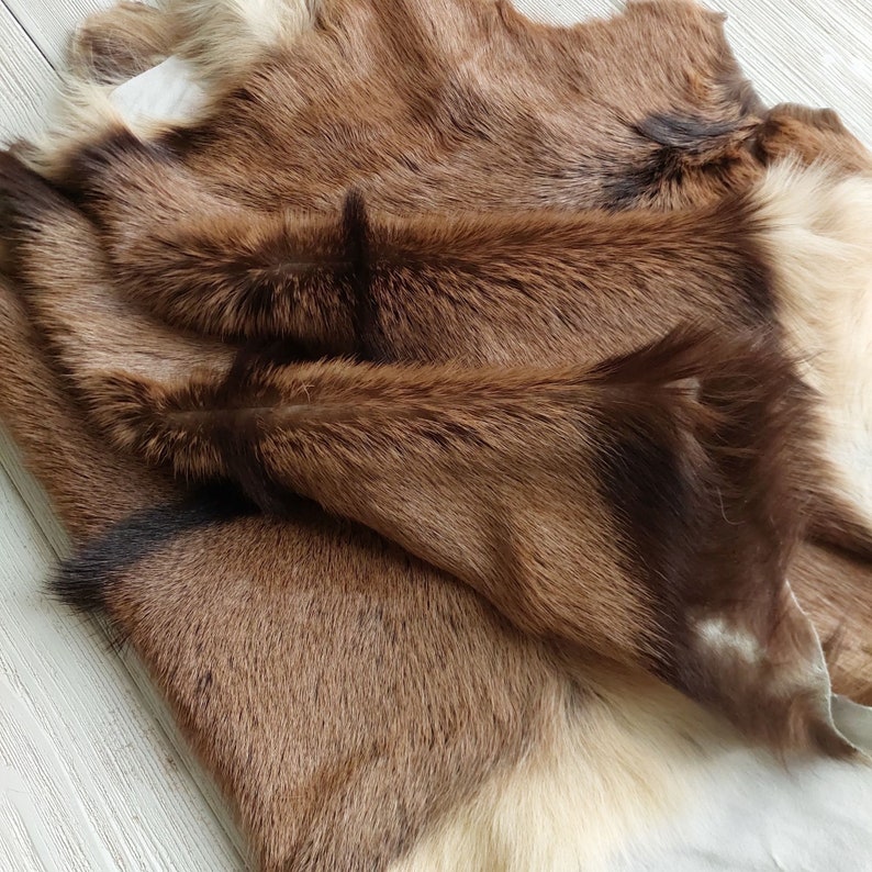 Genuine Exotic Goat Hide Throw Hair On, Natural Goatskin Fur, Tanned Baby Goat Pelt Rug, Luxury Home Floor Decor, Silky Touch Pelt image 4