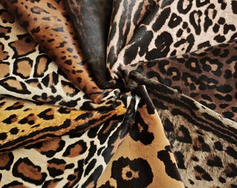 Real Leopard Print Pony Hair Calfskin Leather Hide – Exotic Animal Pattern for Crafts