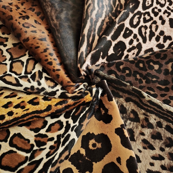 Real Leopard Print Pony Hair Calfskin Leather Hide – Exotic Animal Pattern for Crafts