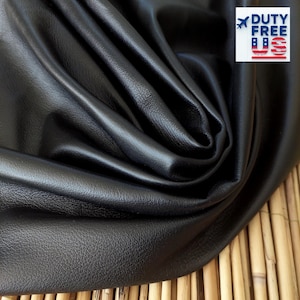 Black Nappa Lambskin Leather: Soft, Full Grain, 1mm Thick