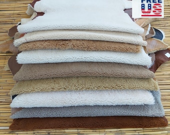 Curly Merino Sheepskin Hide, Dyed Upholstery Sheep Leather, Natural Wool (7-8 sqft)