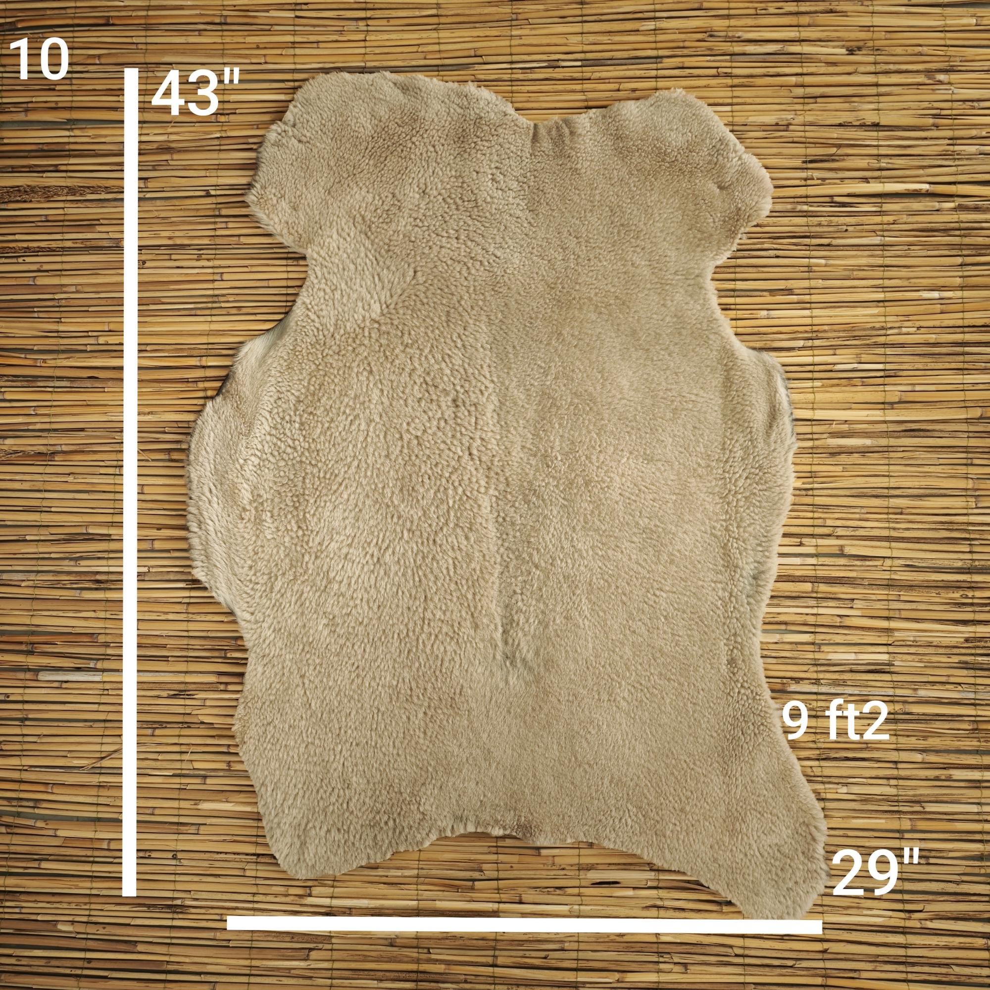 Large Beige Curly Merino Sheepskin Rug – Natural Lambskin Hide, Big ...