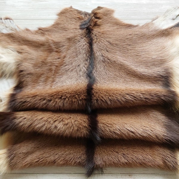 Genuine Exotic Goat Hide Throw Hair On, Natural Goatskin Fur, Tanned Baby Goat Pelt Rug, Luxury Home Floor Decor, Silky Touch Pelt