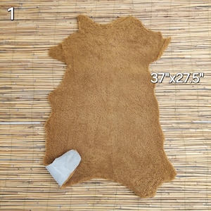 Genuine Curly Upholstery Sheepskin, Camel Color Throw Sheep Hide, Soft Sheepskin Chair Pad, Sheepskin Rug, Quality Shearling Hide