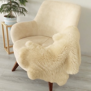 Genuine Sheepskin Throw Rug, Natural Ivory Sheepskin Home Decore, Large Sheep Hides, Area Rugs Carpet, Decorative Sheep Hides