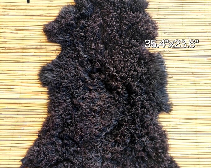 Brown Curly Tigrado Sheepskin Rug: Genuine Spanish Shearling Throw - Etsy