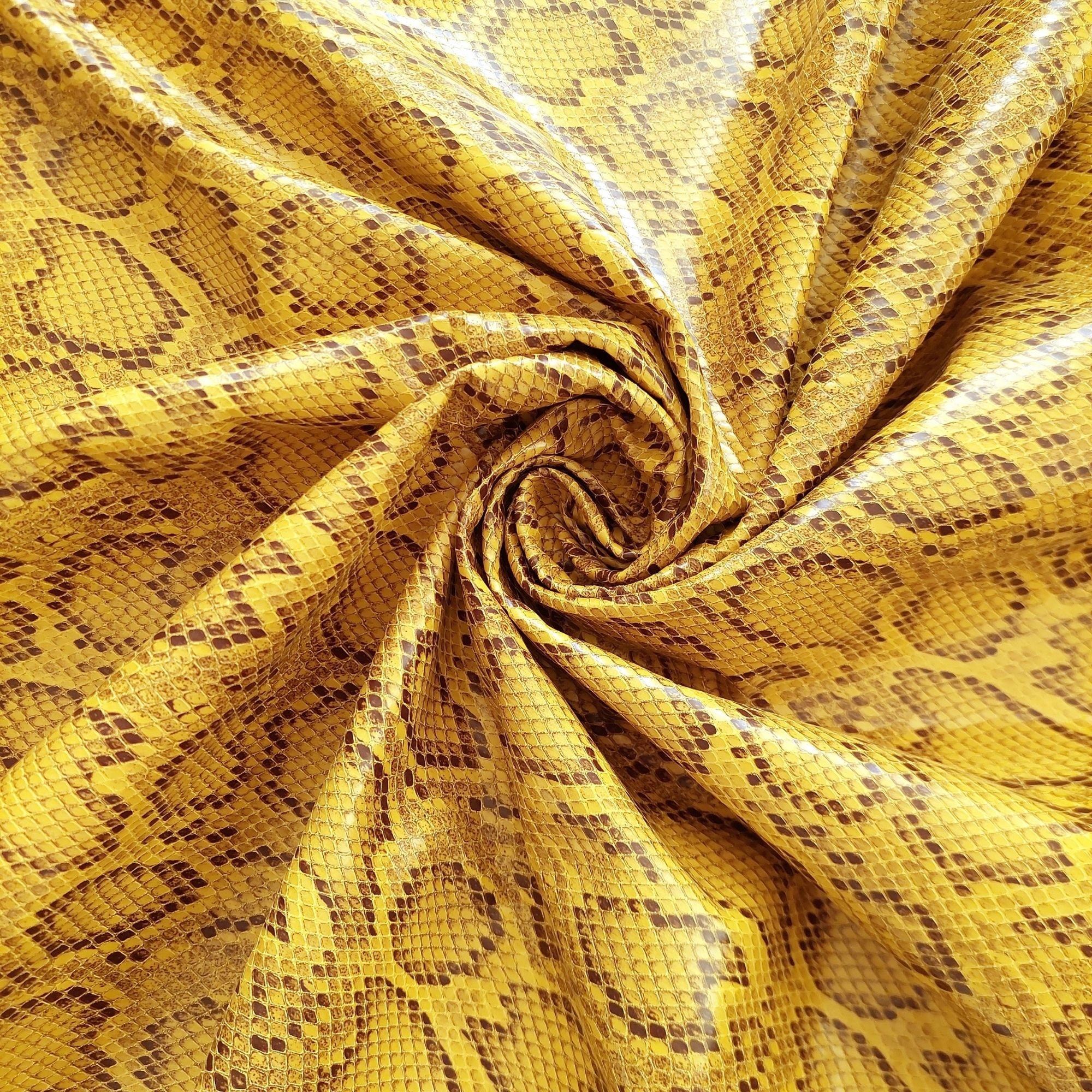 Exotic Python Print Calfskin Leather, 20-22 Sqft Genuine Animal Pattern ...