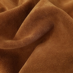 Premium Lux SUEDE Leather, Tan Cow Split Velour Suede 3.5-4 oz For Leather Goods And Garment, Natural Nap Sotf Suede Leather Hide For Sewing image 1