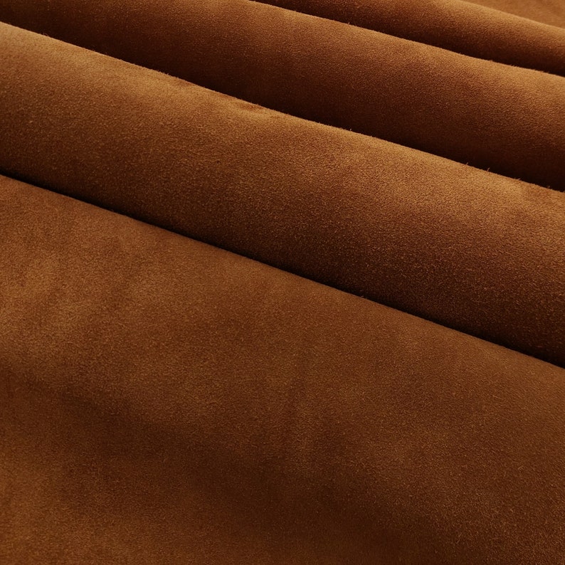 Premium Lux SUEDE Leather, Tan Cow Split Velour Suede 3.5-4 oz For Leather Goods And Garment, Natural Nap Sotf Suede Leather Hide For Sewing image 5
