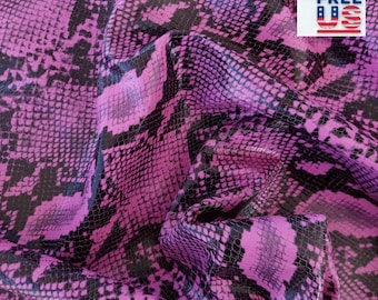 Fuchsia Python Embossed Cowhide Leather: Handbag, Wallet, Belt Material