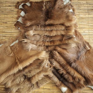Alfombra de piel de cabra natural – Piel auténtica – Piel de cabra suave con pelo – Decoración rústica para el hogar