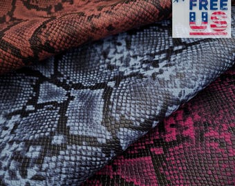 Python Embossed Cowhide Leather - Exotic Leather For Bags & Accessories