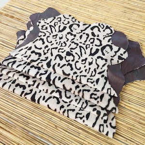 Leopard Print Sheepskin For Coat, Upholstery Sheepskin, Chair Pad Luxury Shearling, Short Hairy Throw Sheep Skin Hide