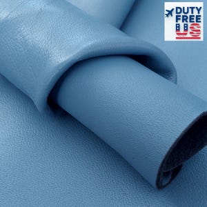 Sky Blue Nappa Goatskin Leather: Soft Full Grain for Garments, Handbags, and Upholstery
