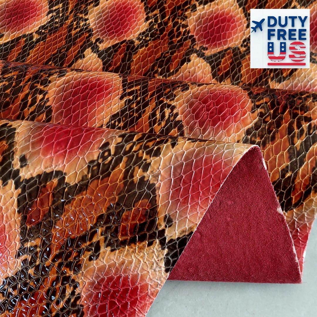 Embossed Python Print Cowhide Leather: Exotic DIY Craft Material - Etsy