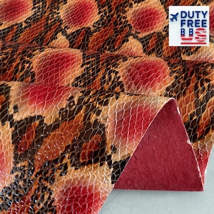 Embossed Rock Python Snake Print Cowhide Leather – Exotic Reptile Pattern Hide for Bags, Wallets, Belts & DIY Crafts