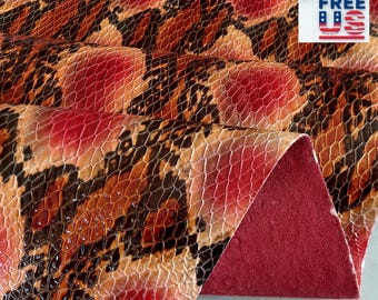 Embossed Python Print Cowhide Leather: Exotic DIY Craft Material