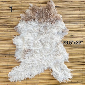 Genuine Mongolian Curly Sheepskin Hide, Natural Long Hair Decorative Gift Sheepskin Fur, Curly Sheepskin Throw Rug, Home Decore Sheepskin